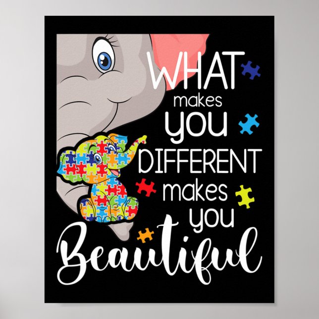 Póster Lo Que Te Hace Diferente Te Hace Hermoso - Aut (Frente)