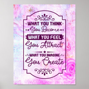 Póster Lo que tú piensas - Hogar motivacional, Inspirador