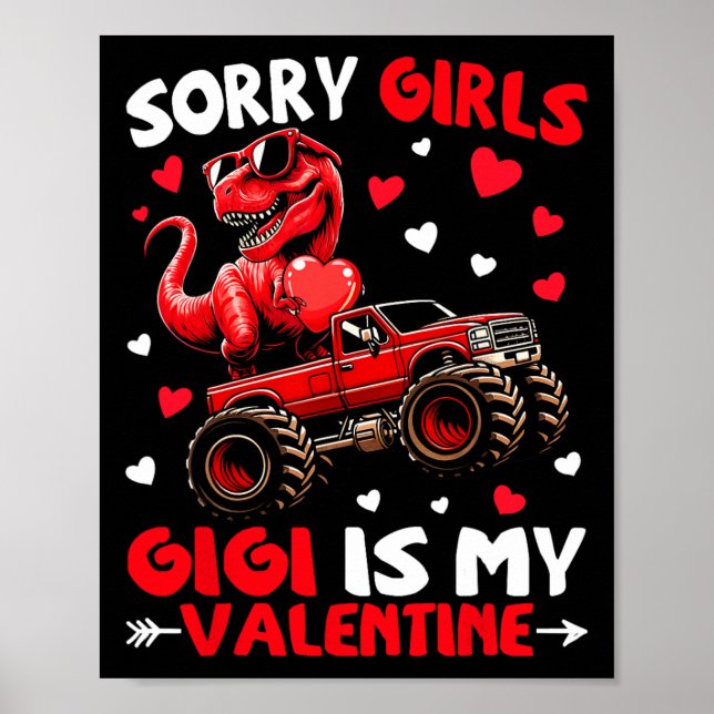 Póster Lo siento chicas Gigi es mi dinosaurio monstruo de (Frente)