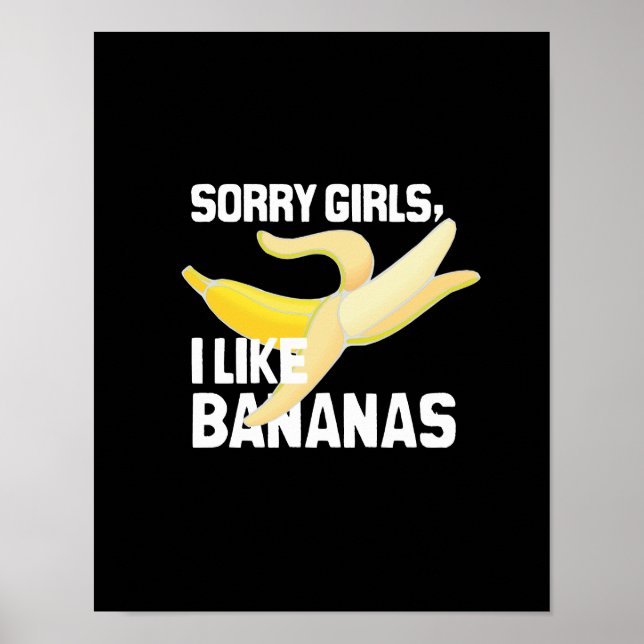 PÓSTER LO SIENTO CHICAS QUE ME GUSTAN LOS BANANAS - BLANC (Frente)