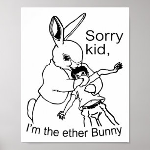 Póster Lo siento chico, soy el conejo de éter divertido d
