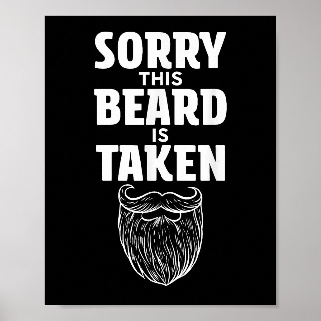 Póster Lo siento, esta barba se lleva Día de San Valentín (Frente)