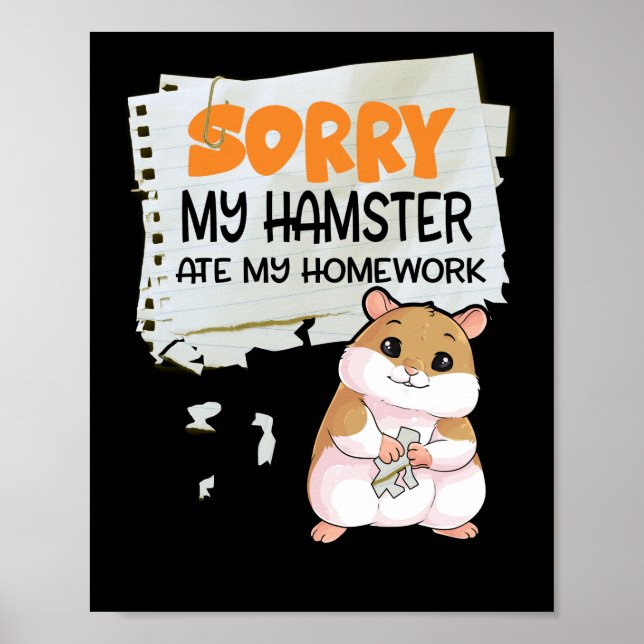 Póster Lo siento, mi Hamster se comió mi escuela de profe (Frente)