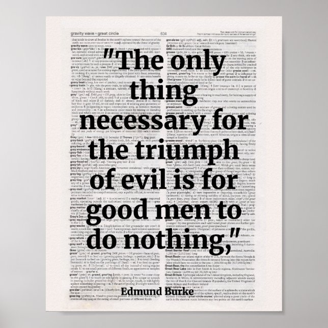 Póster Lo único necesario para el triunfo del mal (Frente)