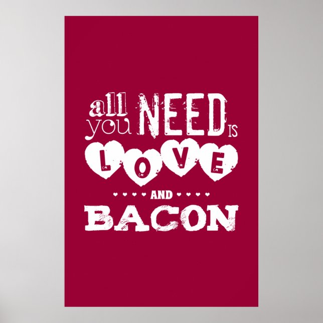 Póster Lo único que necesitas es amor y tocino (Frente)