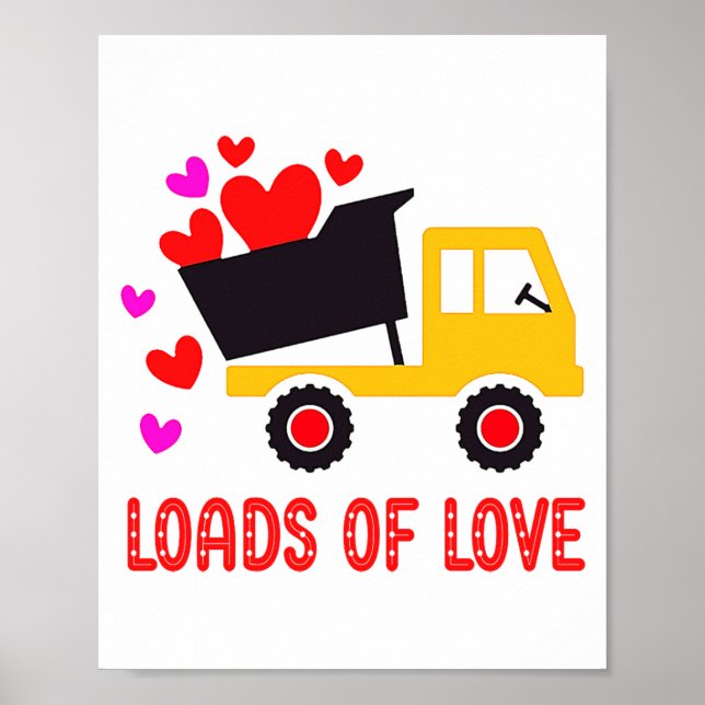 Póster Loads Of Love Toddler Truck Valentines Day For K  (Frente)