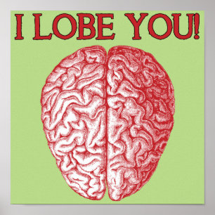 Póster Lobe You Geek Nerd Love Funny Poster Rótulo