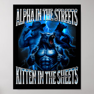 Póster Lobo Alfa En Las Calles Gatito En Las Sábanas Mem