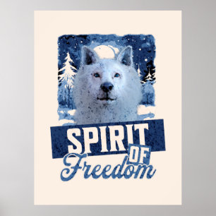 Póster Lobo Ártico Espíritu de Libertad Diseño de Vida Si