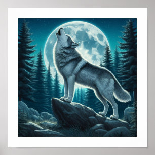 Póster Lobo Aullador