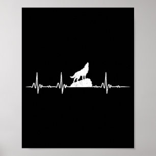 Póster Lobo Aullando Latido Animales Lobos Amantes Hikin