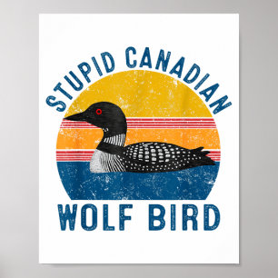 Póster Lobo canadiense estudioso cita divertida de humor