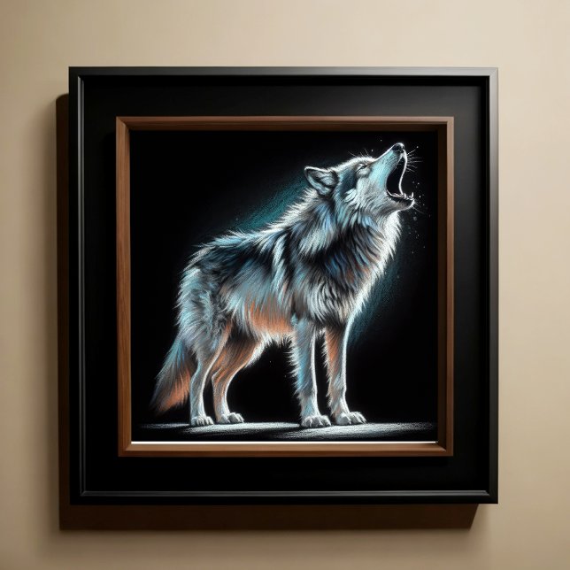 Póster Lobo de dibujo de pasto duro (Subido por el creador)