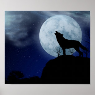 Póster Lobo de luna llena