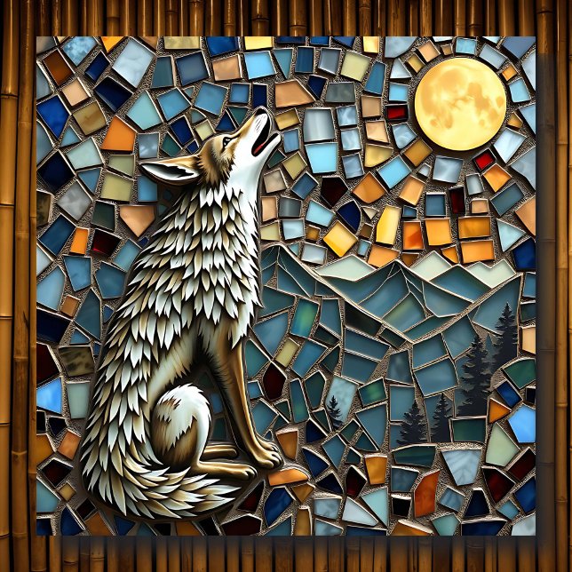 Póster Lobo de mosaico en la luna (Subido por el creador)