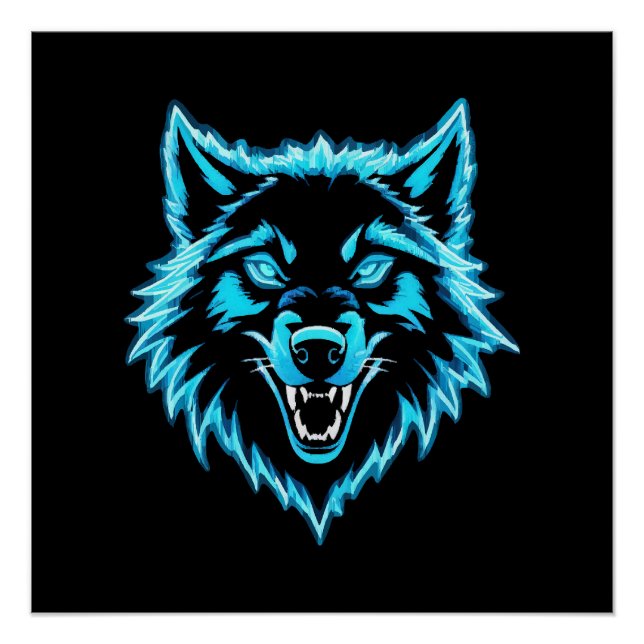 Póster Lobo de neón (Anverso)