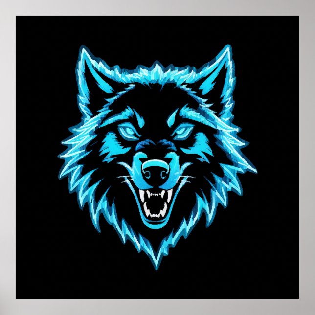 Póster Lobo de neón (Frente)