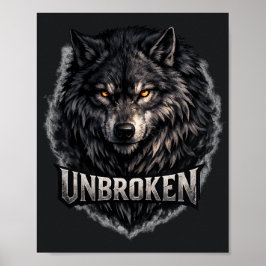 Póster Lobo del desierto místico indómito | Noche de mont