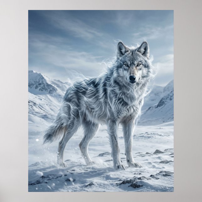 Póster Lobo del Viento Tierras Altas Heladas (Frente)