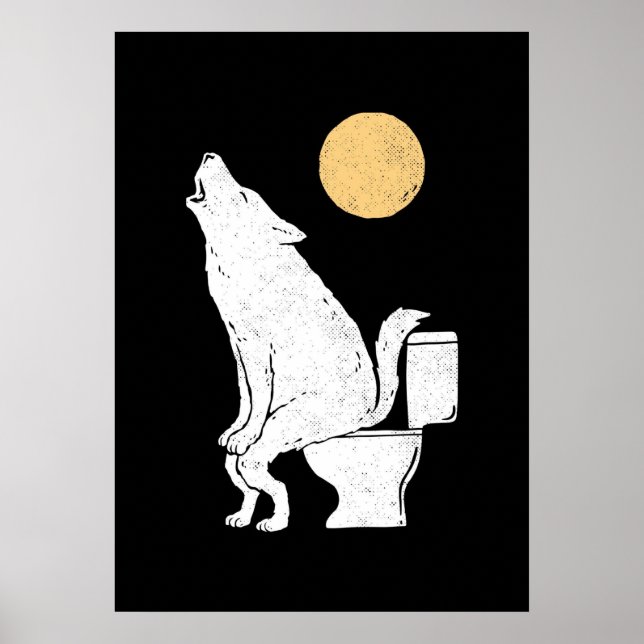 Póster Lobo en el baño c (Frente)