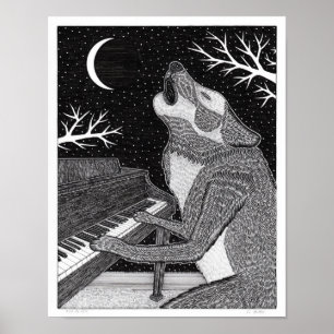 Póster Lobo en llaves