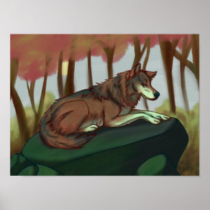 Póster Lobo europeo