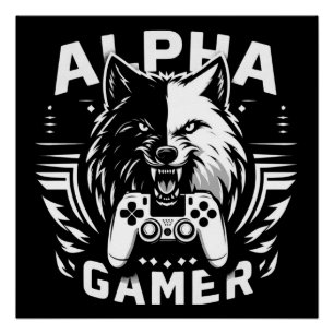 Póster Lobo Gamer Alfa Yin Yang
