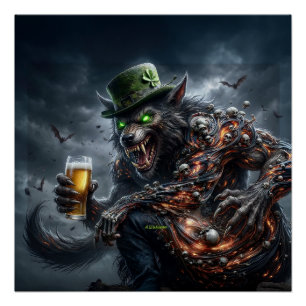 Póster Lobo irlandés de 3 brazos