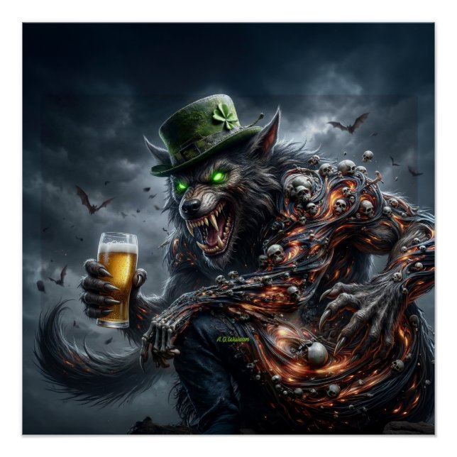 Póster Lobo irlandés de 3 brazos (Anverso)