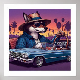 Póster Lobo Lowrider Wolfy