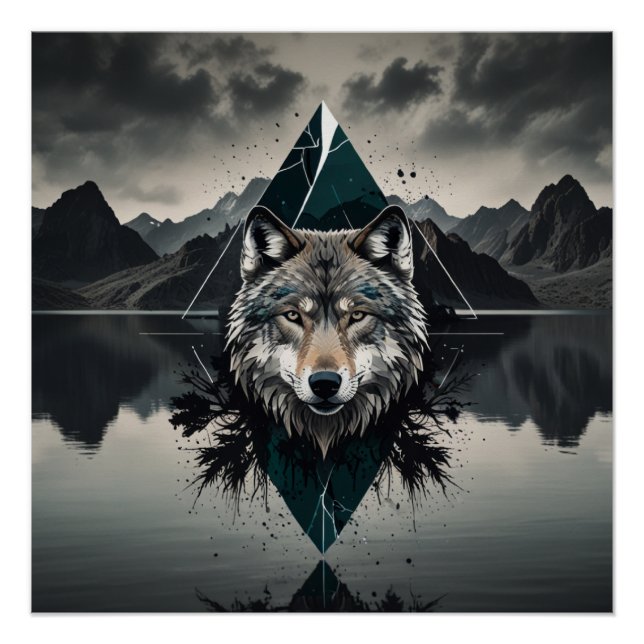 Póster Lobo mágico y salvaje (Anverso)