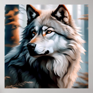 Póster Lobo majestuoso: El espíritu de lo salvaje