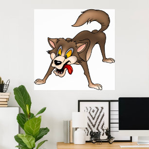 Póster Lobo personalizado con expresión falsa