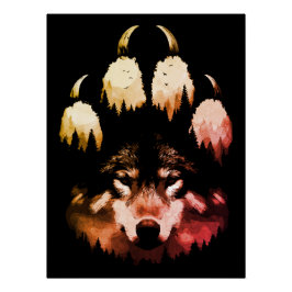 Póster Lobo Solitario. Alma Salvaje