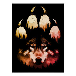 Póster Lobo Solitario. Alma Salvaje