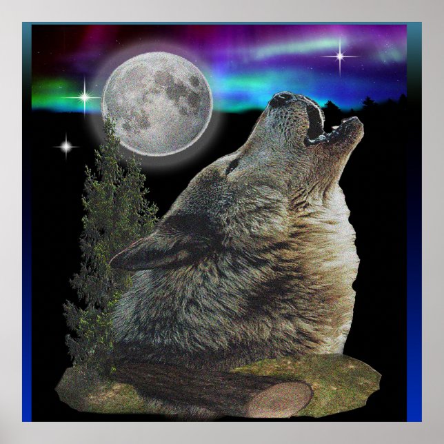 Póster lobo y luna (Frente)