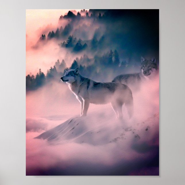 Póster lobos al amanecer (Frente)