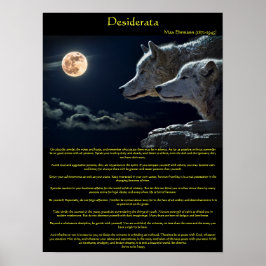 Póster Lobos blancos de Desiderata en un poster de montañ