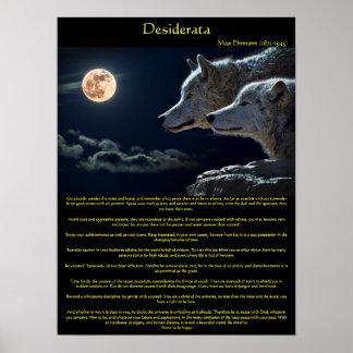 Póster Lobos blancos de Desiderata en un poster de montañ