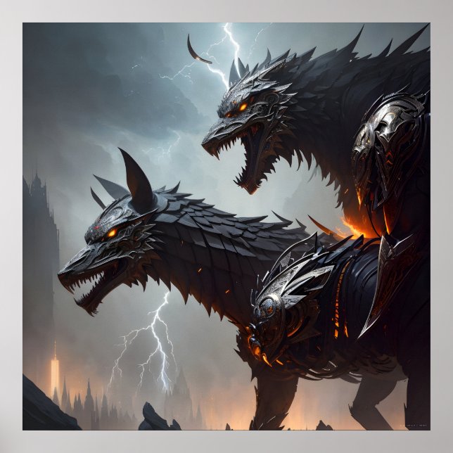 Póster Lobos de Cyborg Lightning (Frente)