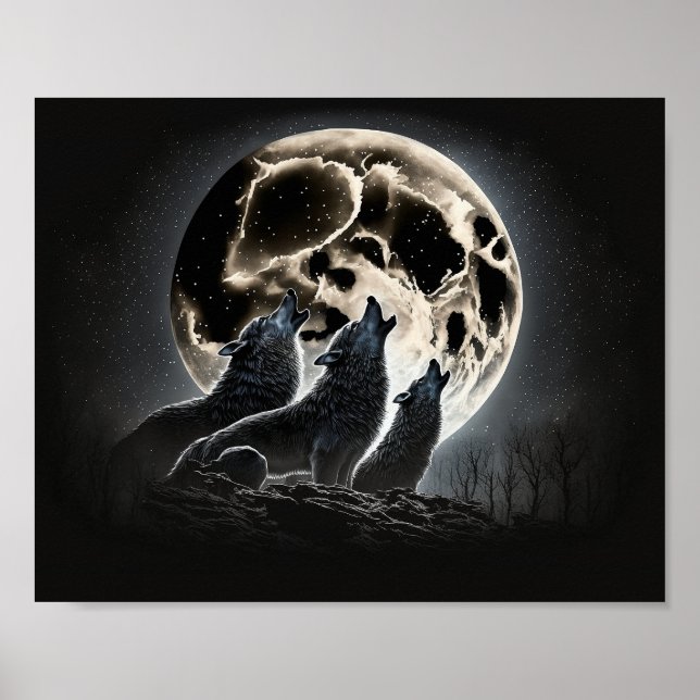 Póster Lobos de luna llena Howling (Frente)