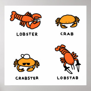 Póster Lobster + Cangrejo
