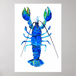 Póster Lobster en azul