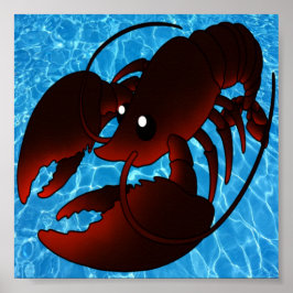 Póster Lobster rojo Personalizado lindo