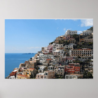 Póster Localidad de Positano en la costa de Amalfi, Itali