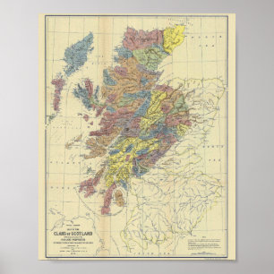 Póster Localidades De Los Clanes De Mapa Histórico De Cla