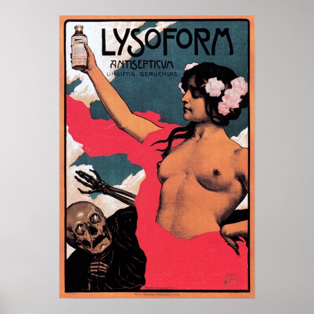 Póster LOCALIZACIÓN ANTISÉPTICA DE LYSOFORM Medicina Vint (Frente)
