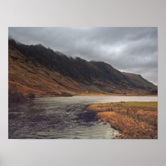 Póster Loch Achtriochtan Glencoe (Frente)