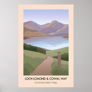 Póster Loch Lomond y Cowal Way Scotlands Great Trails