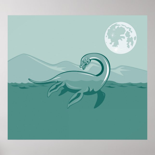 Póster Loch Ness Monster Retro Poster (Frente)